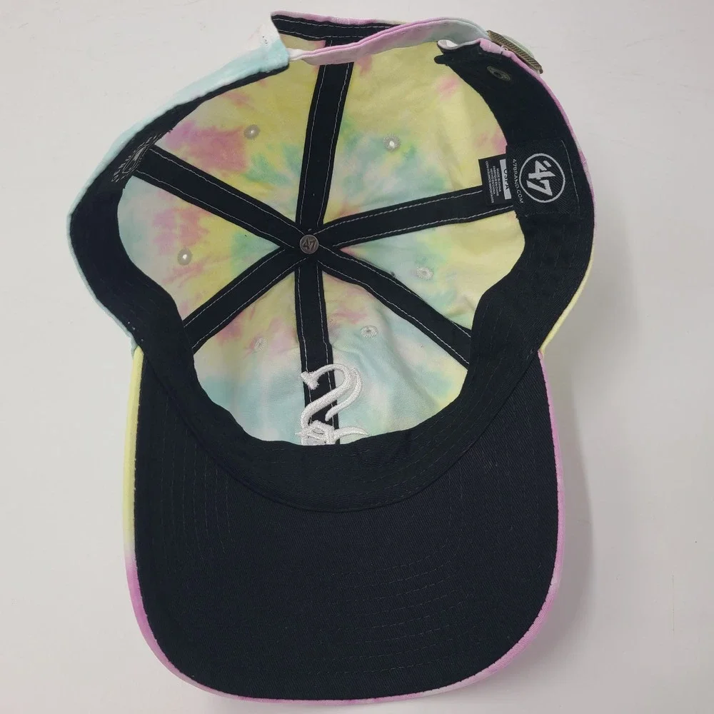 Women Chicago White Sox Hat Strapback 47 Brand Clean Up Pastel Tie Dye MLB Logo